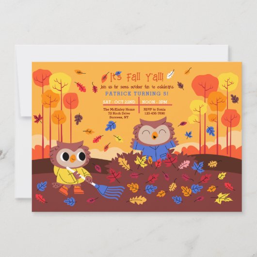 Autumn Owls Kaart (Voorkant)