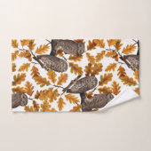 Autumn owls on cotton white bad handdoek (Handdoek)