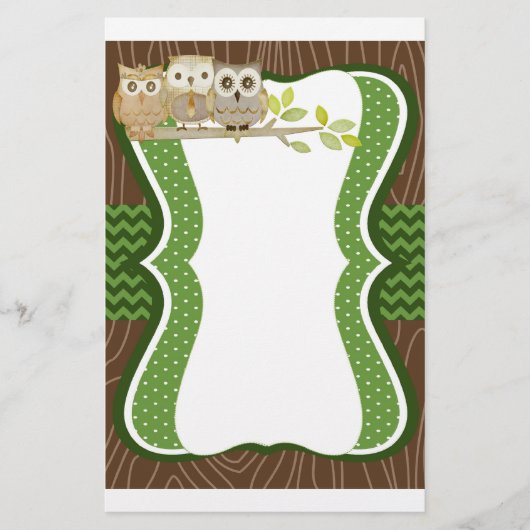 Autumn Owls Stationery Briefpapier (Voorkant)