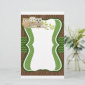Autumn Owls Stationery Briefpapier (Staand voorkant)