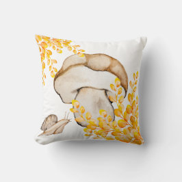 Autumn paddenstoel, slak- en gele takken kussen
