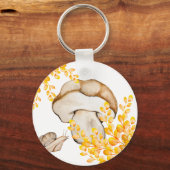 Autumn paddenstoel, slak- en gele takken sleutelhanger (Voorkant)