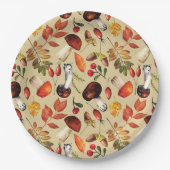 Autumn paddenstoelen papieren bordje (Voorkant)