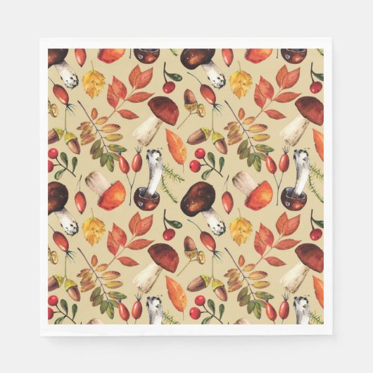 Autumn paddenstoelen servet (Voorkant)