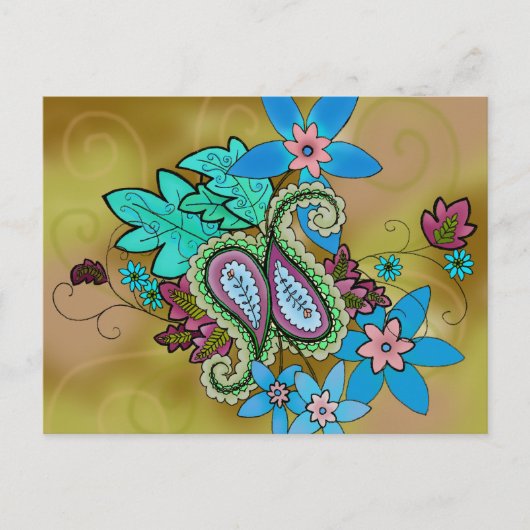 Autumn Paisley Briefkaart (Voorkant)