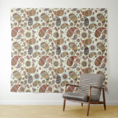 Autumn Paisley Pattern Wall Tapestry Wandkleed (In Situ (horizontaal))
