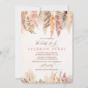 Autumn Pampas Grass Bridal Shower Kaart