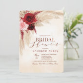 Autumn Pampas Grass Bridal Shower Kaart (Staand voorkant)