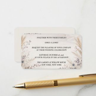 Autumn Pampas Grass Wedding Enclosure Card Informatiekaartje