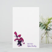 Autumn Pansies, Aqua, Roze, Paars Briefpapier (Staand voorkant)