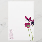 Autumn Pansies, Aqua, Roze, Violet Briefpapier (Voorkant)