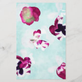 Autumn Pansies, Aqua, Roze, Violet Briefpapier (Achterkant)
