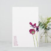Autumn Pansies, Aqua, Roze, Violet Briefpapier (Staand voorkant)