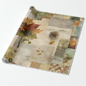 Autumn Paper Collage 03 Cadeaupapier (Uitgerold)