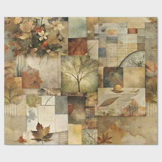 Autumn Paper Collage Cadeaupapier (Vlak)