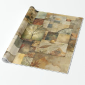 Autumn Paper Collage Cadeaupapier (Uitgerold)