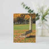 Autumn Park Bench Briefkaart (Staand voorkant)