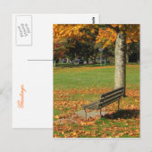 Autumn Park Bench Briefkaart (Voorkant / Achterkant)