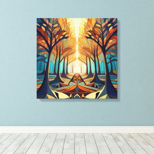 Autumn park canvas afdruk (Insitu (Houten vloer))