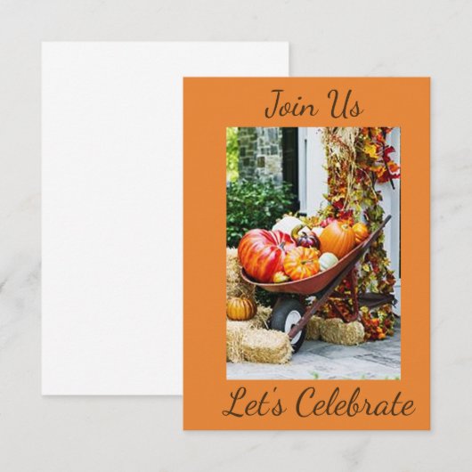 ***AUTUMN PARTIJ** INVITATIE KAART (Voorkant / Achterkant)