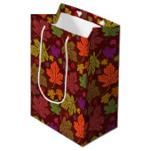 Autumn Party Maple Leaf Pattern Medium Cadeauzakje (Voorkant Gekanteld)