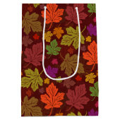 Autumn Party Maple Leaf Pattern Medium Cadeauzakje (Achterkant)