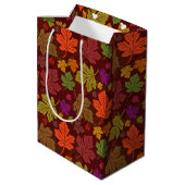 Autumn Party Maple Leaf Pattern Medium Cadeauzakje (Achterkant Gekanteld)