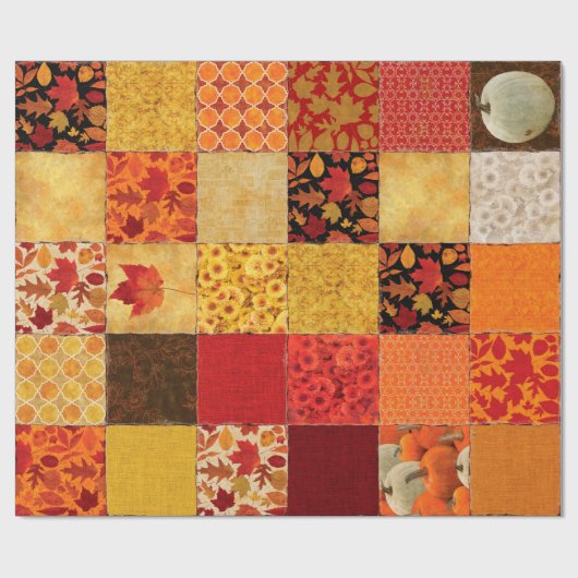 Autumn Patchwork Cadeaupapier (Vlak)