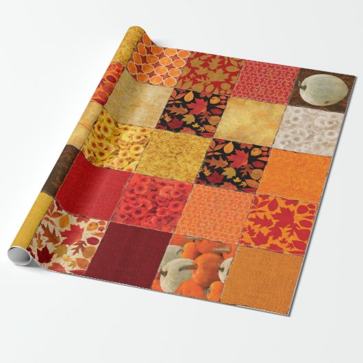 Autumn Patchwork Cadeaupapier (Uitgerold)