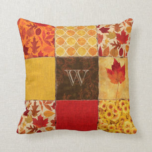 Autumn Patchwork Monogram Kussen