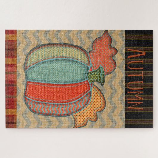 Autumn Patchwork Pumpkin Legpuzzel (Horizontaal)