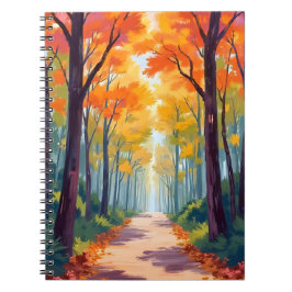 Autumn Path Fall Foliage Painting Notitieboek