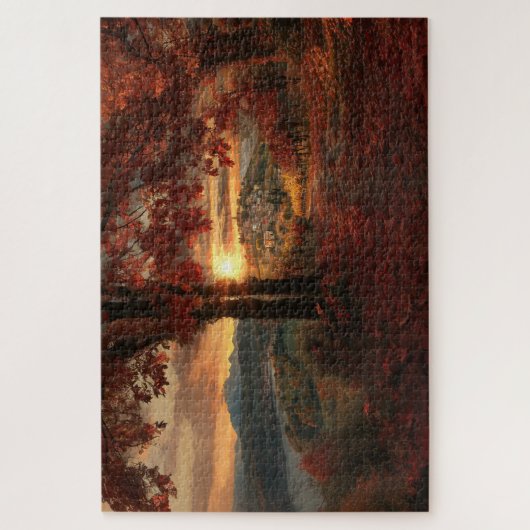 Autumn Path to a Village in Piedmont–Jigsaw Puzzle Legpuzzel (Verticaal)