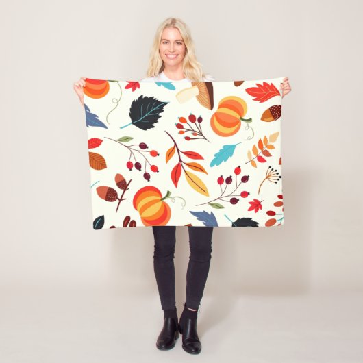 Autumn Pattern Baby Fleece Blanket (In situ)