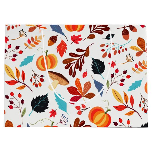 Autumn Pattern Gift Bag Groot Cadeauzakje (Voorkant)