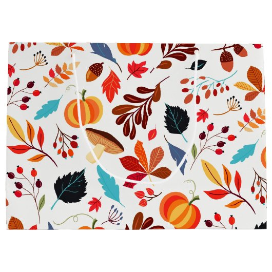 Autumn Pattern Gift Bag Groot Cadeauzakje (Achterkant)