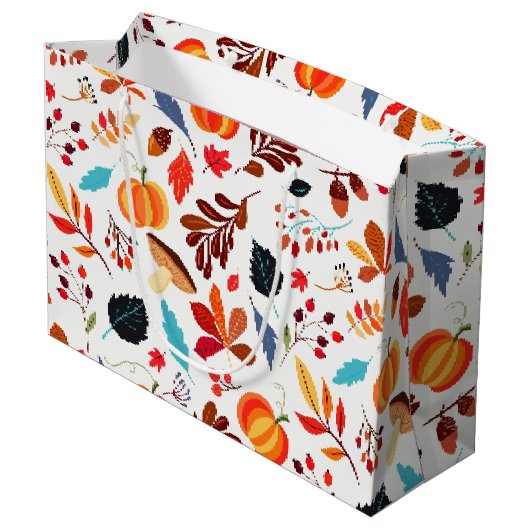 Autumn Pattern Gift Bag Groot Cadeauzakje (Achterkant Gekanteld)