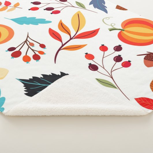 Autumn Pattern Sherpa Blanket Deken (3/4)