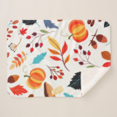 Autumn Pattern Sherpa Blanket Deken (Voorkant (horizontaal))