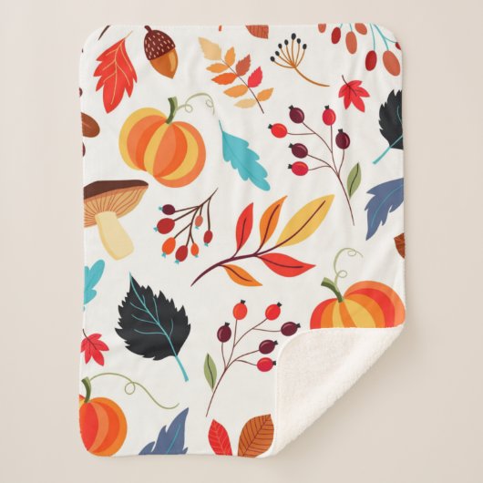 Autumn Pattern Sherpa Blanket Sherpa Deken (Voorkant)