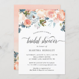 Autumn Peach Floral Curly Script Vrijgezellenfeest Kaart