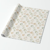Autumn Peach Mint Pumpkins Cadeaupapier (Uitgerold)