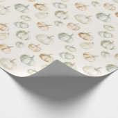 Autumn Peach Mint Pumpkins  Cadeaupapier (Hoek)