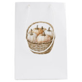 Autumn Peach Mint Pumpkins Medium Cadeauzakje (Voorkant)