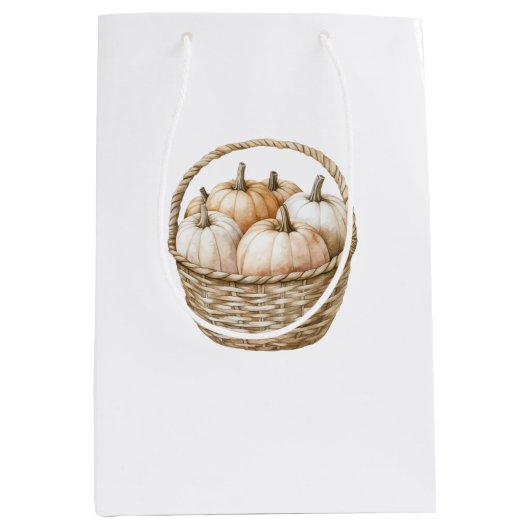 Autumn Peach Mint Pumpkins  Medium Cadeauzakje (Voorkant)