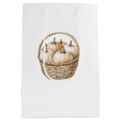 Autumn Peach Mint Pumpkins Medium Cadeauzakje (Achterkant)