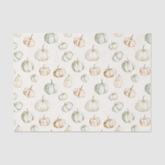 Autumn Peach Mint Pumpkins  Tissuepapier (Voorkant)