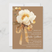 Autumn Peony Floral Vrijgezellenfeest Kaart (Voorkant)