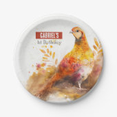 Autumn Pheasant Gepersonaliseerde Verjaardagspapie Papieren Bordje (Voorkant)