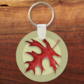 Autumn Pin Oak Leaf Sleutelhanger (Voorkant)